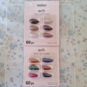 Pink and Purple Press-On Nails Set Vibrant and Easy to Apply